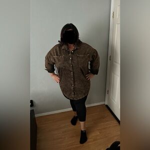 Beautiful  plus size denim shirt .